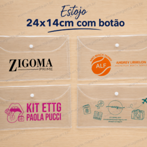 Estojo Porta voucher com botão